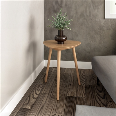 Mid Century Modern End Table - Light Oak Finish