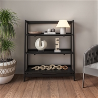 Mid Century Open Shelving Unit- Black Finish