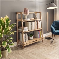 Mid Century Open Shelving Unit - Ligh Oak Finish