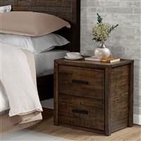 Two Drawer Nightstand Brown