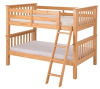 Santa Fe Mission Low Bunk Bed Twin over Twin - Angle Ladder - Natural Finish