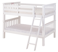 Santa Fe Mission Low Bunk Bed Twin over Twin - Angle Ladder - White Finish