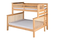 Santa Fe Mission Tall Bunk Bed Twin over Full - Bed End Ladder - Natural Finish
