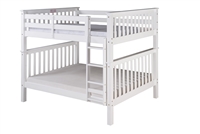 Santa Fe Mission Tall Bunk Bed Full over Full - Attached Ladder - White Finish