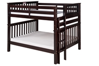 Santa Fe Mission Tall Bunk Bed Full over Full - Bed End Ladder - Cappuccino Finish