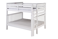 Santa Fe Mission Tall Bunk Bed Full over Full - Bed End Ladder - White Finish