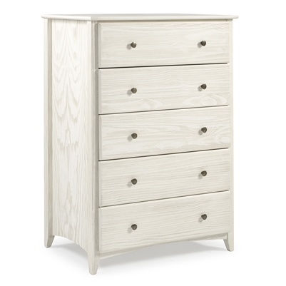 Camaflexi Shaker Style 5 Drawer Chest - Weathered White Finish