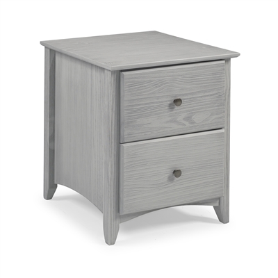 Camaflexi Shaker Style 2 Drawer Night Stand - Weathered Grey Finish