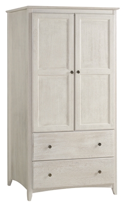 Camaflexi Shaker Style Wardrobe 2 Doors/2 Drawers - Weathered White Finish