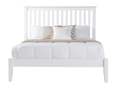 Shaker Style Mission Queen Size Platform Bed - White Finish
