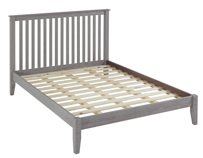 Shaker Style Mission Queen Size Platform Bed - Weathered Grey Finish