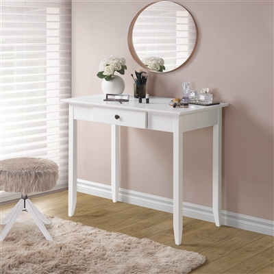 Shaker Vanity Table with One Drawer - White Finish