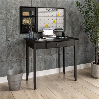 Shaker Desk with One Drawer - Black Finish