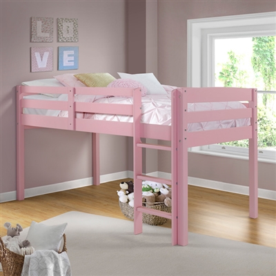 Tribeca Full Size Junior Loft Bed - Pink Finish