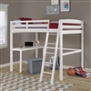Tribeca Full Size High Loft Bed with Desk - White Finish