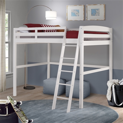 Tribeca Full Size High Loft Bed - White Finish