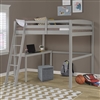 Tribeca Full Size High Loft Bed with Desk - Grey Finish