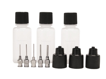 ORa AF LIGHT Henna Jagua Tattoo Precision Applicator Bottle Kit: 3 Anti-Fatigue Bottles & 5 ORa Stainless Steel Tips