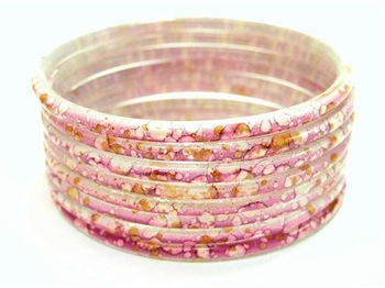 Thick Orchid Lavender Indian GLASS Bracelets Build-A-Bangle XL 2.12