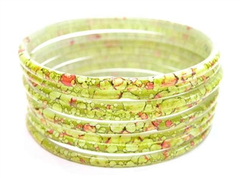 Thick Olive Green Indian GLASS Bracelets Build-A-Bangle XL 2.12