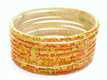 Thick Orange Indian GLASS Bracelets Build-A-Bangle XL 2.12