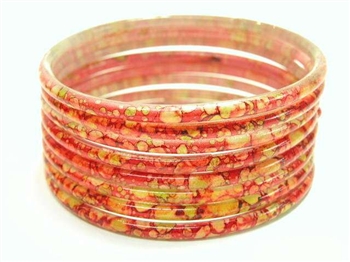 Thick Red Indian GLASS Bracelets Build-A-Bangle XL 2.12