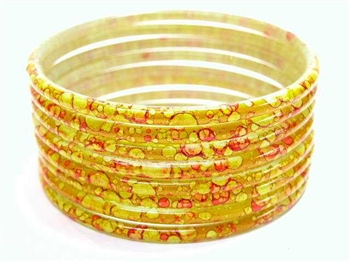 Thick Golden Yellow Indian GLASS Bracelets Build-A-Bangle XL 2.12
