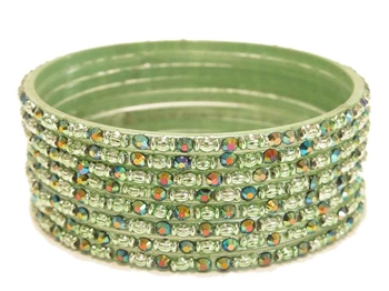 Light mint green glass bangles from our Prism Collection.