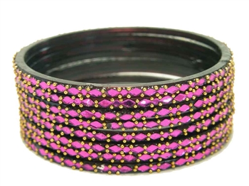 Vivid purple glass bangles from our Prism Collection.