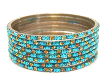 Light turquoise blue glass bangles from our Prism Collection.