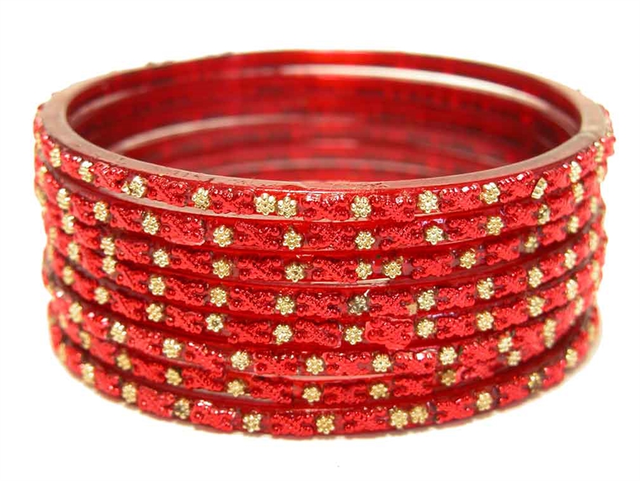 Red Indian Glass Indian Bangles
