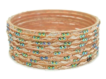 Light turquoise blue glass bangles from our Prism Collection.