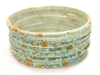 Thick Sky Turquoise Blue Indian GLASS Bracelets Build-A-Bangle XL 2.12