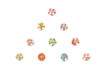 Small bindi dots in shining pastel colors with tiny crystals.