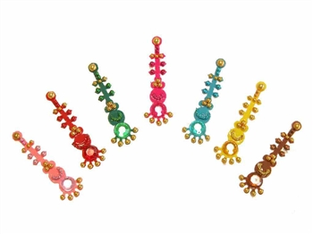 A rainbow of Bollywood  style bindi with matching gems.