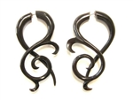 Black horn drop curls with a long tail are some of our most beautiful earrings.
