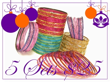 Deal-Of-the-Day: Bracelet Gift Set: 5 SURPRISE Indian Glass Bangle Sets