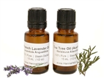 Tea tree and lavender essential oils for mehndi henna paste. Two 1/2 ounce bottle for 1 ounce total.