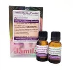 Discounted combo pack of Jamila henna powder and essential oils. Mehndi oils are high quality tea tree and lavender essential oils for dark staining henna paste.