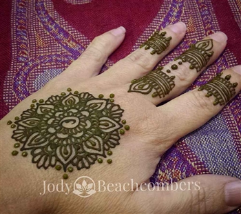 Learn how to create artistic design in hands on henna class.