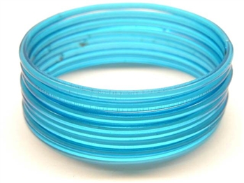 Heavy Turquoise Blue GLASS Bracelets Build-A-Bangle M/L 2.10