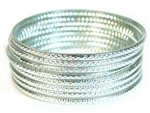 Stamped Silver Indian GLASS Bracelets Build-A-Bangle M/L 2.10
