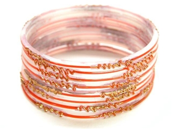 Red White Indian GLASS Bracelets Build-A-Bangle S 2.6