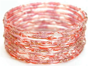 Red/Orange India GLASS Bracelet Build-A-Bangle M/L 2.10