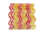 Red and warm yellow zig zag bangles with water spot detail.