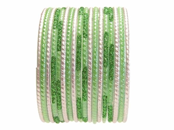 Lime Parrot Green Glass Bangles