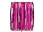 Magenta and Purple Glass Bangles