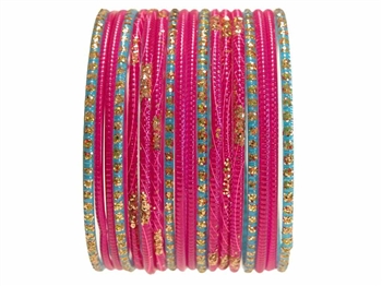 Brilliant Turquoise and Magenta Bangles