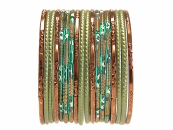Bronze Brown and Green Bangles