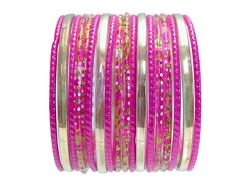 fuchsia Magenta Pink Indian Glass Bangle